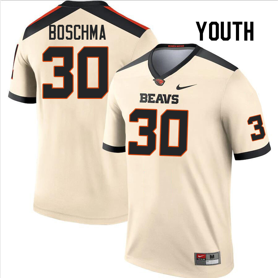 Youth #30 Karson Boschma Oregon State Beavers College Football Jerseys Stitched-Cream